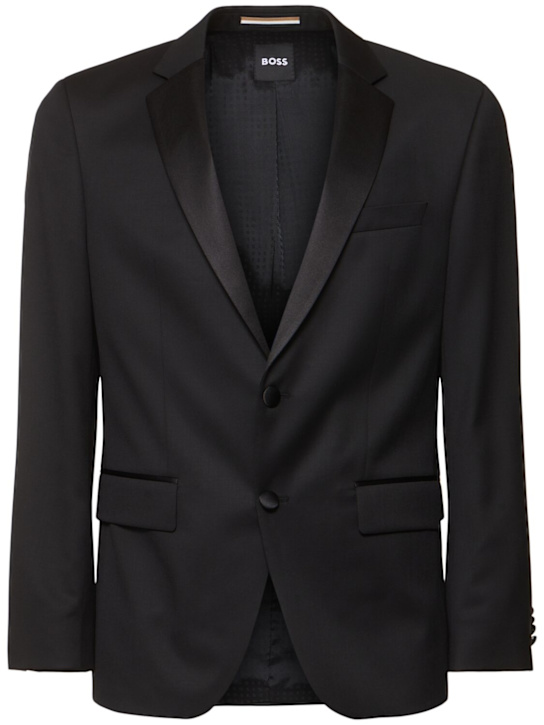Boss: Huge wool tuxedo jacket - Black - men_0 | Luisa Via Roma