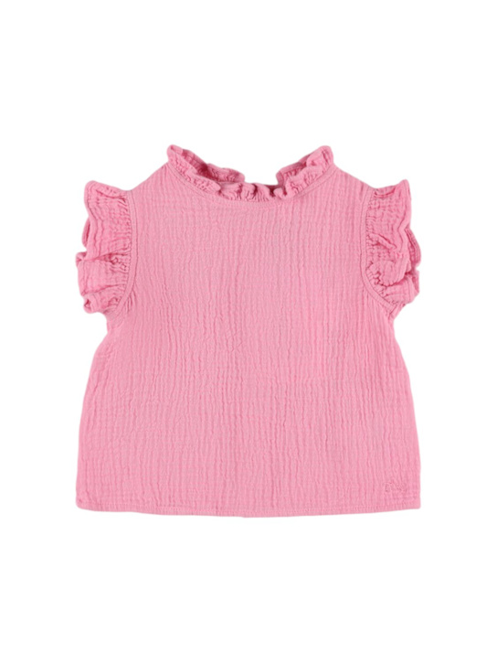 The New Society: コットンムスリンTシャツ - ピンク - kids-girls_0 | Luisa Via Roma