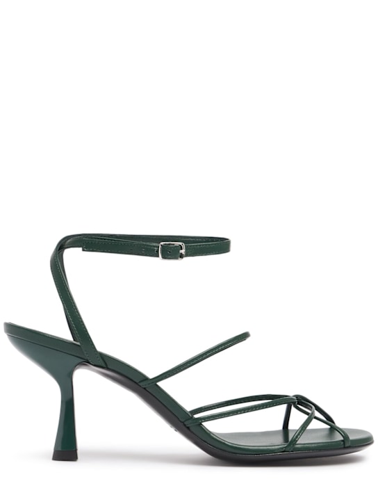 Christopher Esber: 70mm Blaze leather sandals - Evergreen - women_0 | Luisa Via Roma