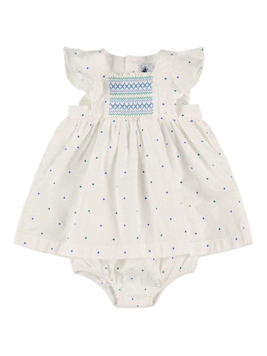 Petit Bateau: Vestito con culotte in popeline di cotone - kids-girls_0 | Luisa Via Roma