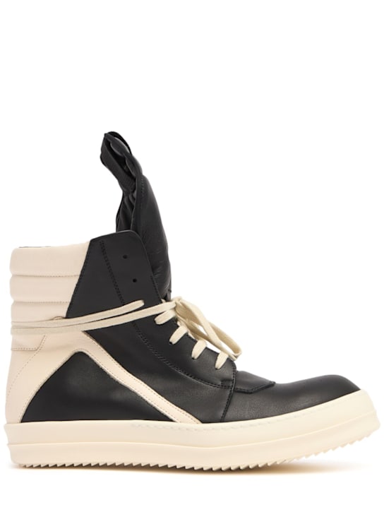 Rick Owens: Geobasket high top leather sneakers - men_0 | Luisa Via Roma