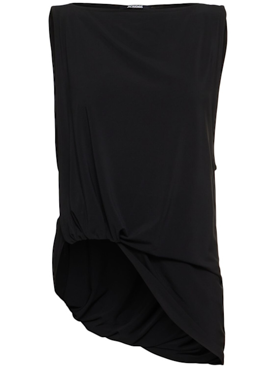 Jacquemus: Le Haut Peplo draped satin top - women_0 | Luisa Via Roma