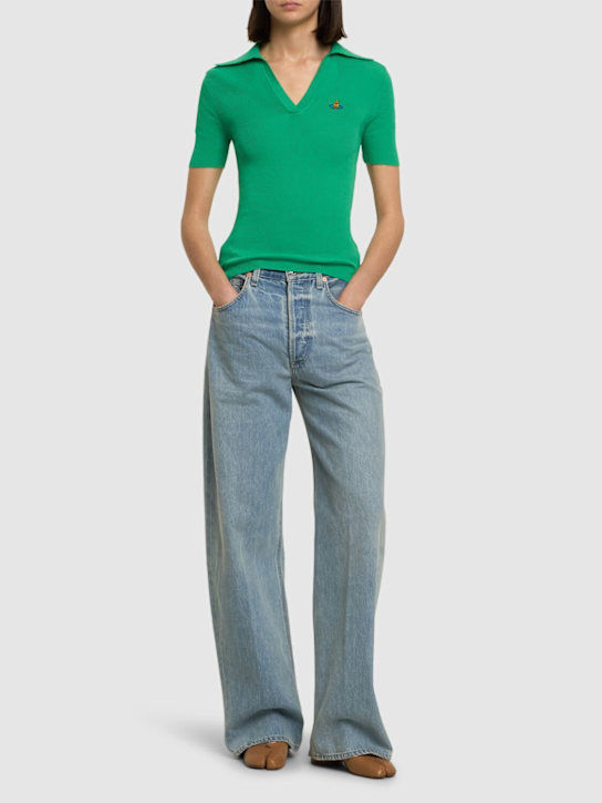 Vivienne Westwood: Fitted cotton polo shirt - women_1 | Luisa Via Roma