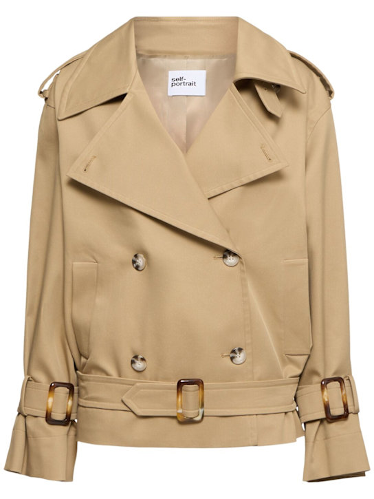 Self-portrait: Cotton blend trench jacket - women_0 | Luisa Via Roma