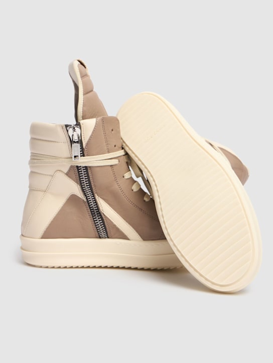 Rick Owens: Geobasket high top sneakers - Flesh/Milk - men_4 | Luisa Via Roma