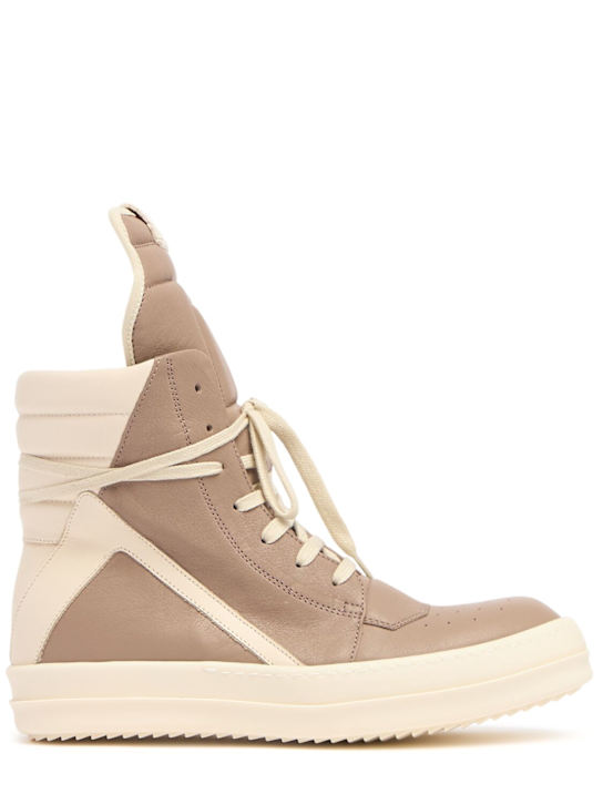 Rick Owens: Geobasket high top sneakers - Flesh/Milk - men_0 | Luisa Via Roma