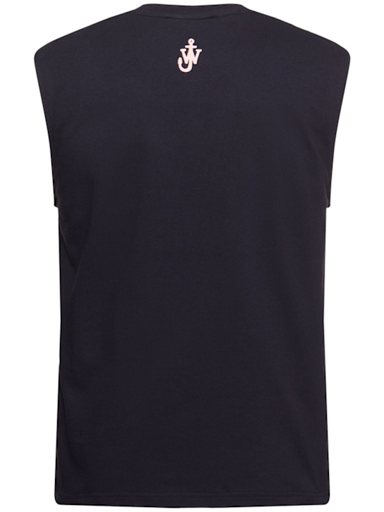 JW Anderson: Look At Me printed tank top - Navy - men_3 | Luisa Via Roma