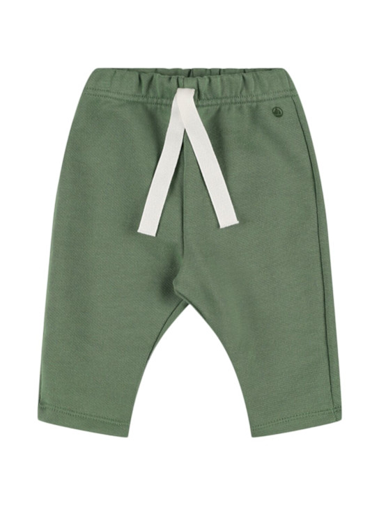 Petit Bateau: Cotton jersey pants - Green - kids-boys_0 | Luisa Via Roma