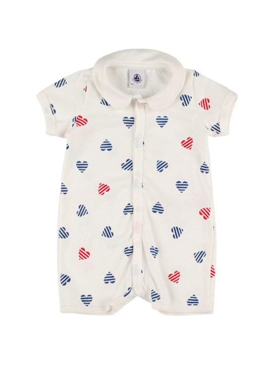 Petit Bateau: Tutina in jersey di cotone - Bianco - kids-girls_0 | Luisa Via Roma