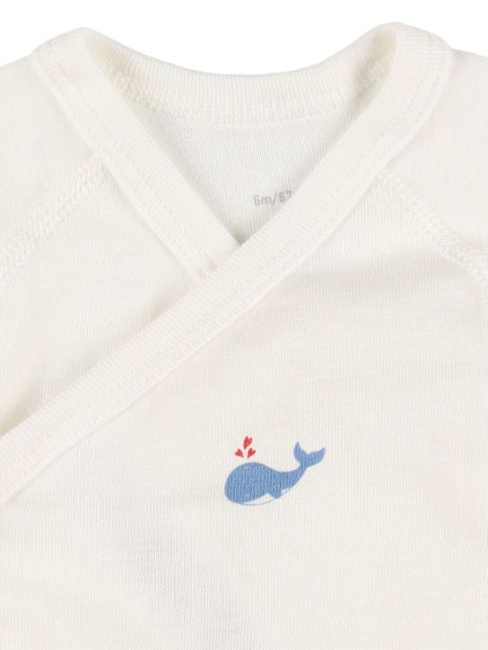 Petit Bateau: Set of 3 cotton jersey bodysuits - White/Blue - kids-boys_1 | Luisa Via Roma