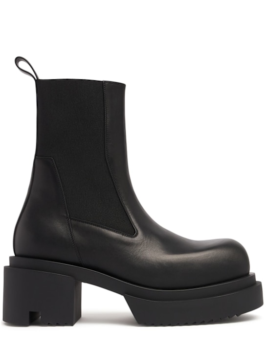 Rick Owens: Beatle leather boots - Black - men_0 | Luisa Via Roma