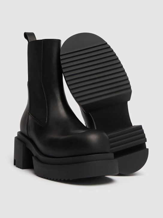 Rick Owens: Beatle leather boots - Black - men_4 | Luisa Via Roma