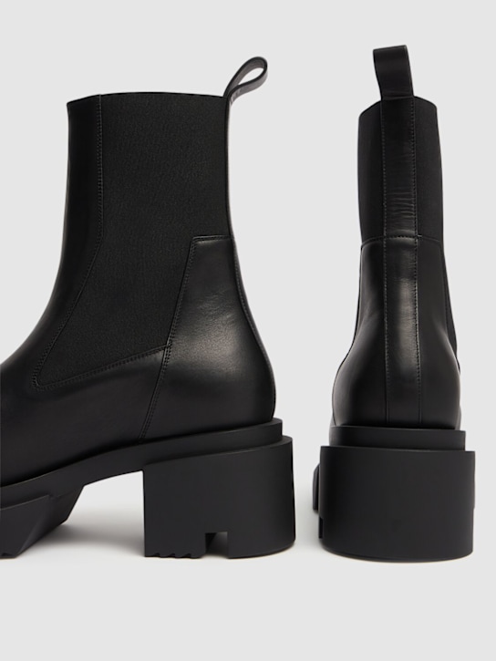 Rick Owens: Beatle leather boots - Black - men_3 | Luisa Via Roma
