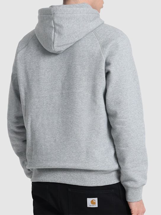 Carhartt WIP: Chase cotton blend zip hoodie - Heather Grey - men_2 | Luisa Via Roma