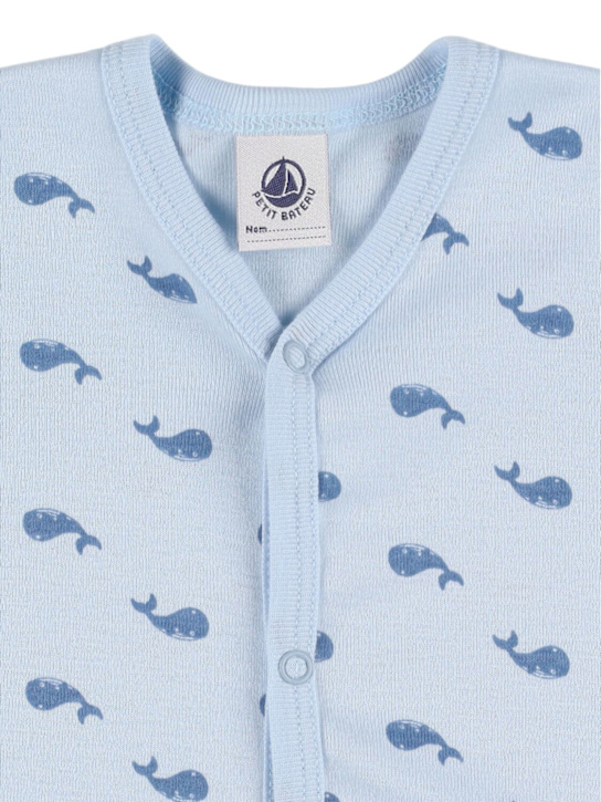 Petit Bateau: Set: 2 Strampler aus Baumwolljersey - Weiß/Blau - kids-boys_1 | Luisa Via Roma