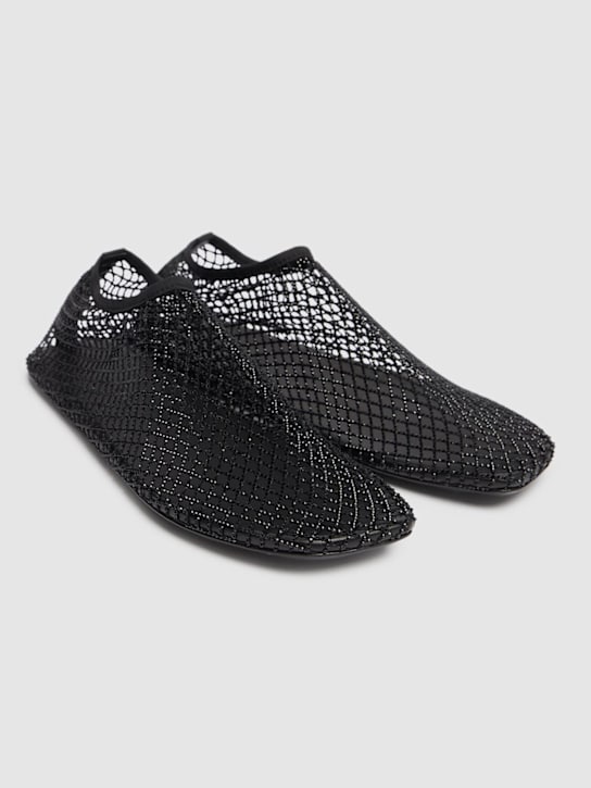 Christopher Esber: 5mm Minette crystal mesh flats - Black - women_2 | Luisa Via Roma