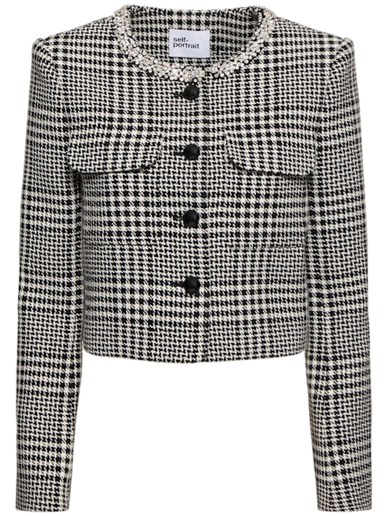 Self-portrait: Giacca in misto lana pied de poule - women_0 | Luisa Via Roma