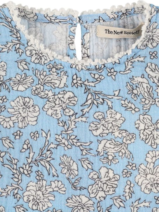 The New Society: Cotton muslin shirt - Light Blue - kids-girls_1 | Luisa Via Roma