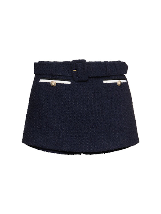 Self-portrait: Bouclé wool blend skort - women_0 | Luisa Via Roma