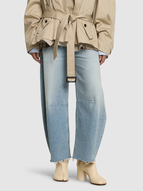 Maison Margiela: 80mm Tabi vintage leather ankle boots - women_1 | Luisa Via Roma