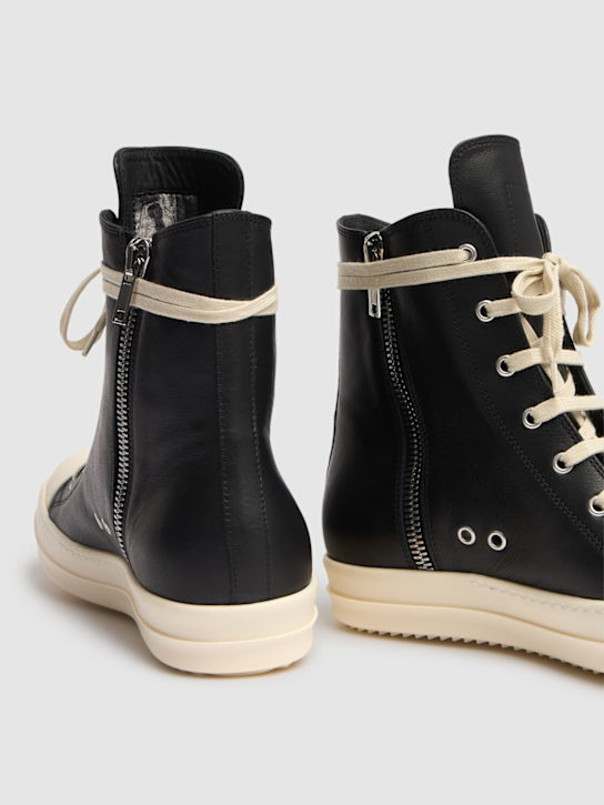 Rick Owens: High sneakers - Black/Milk - men_3 | Luisa Via Roma