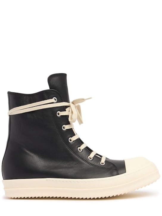Rick Owens: High sneakers - Black/Milk - men_0 | Luisa Via Roma