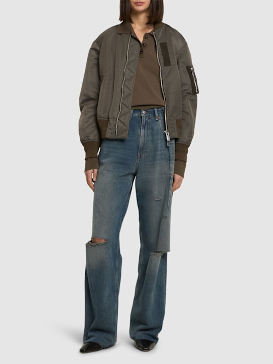 MM6 Maison Margiela: High rise wide jeans - women_1 | Luisa Via Roma