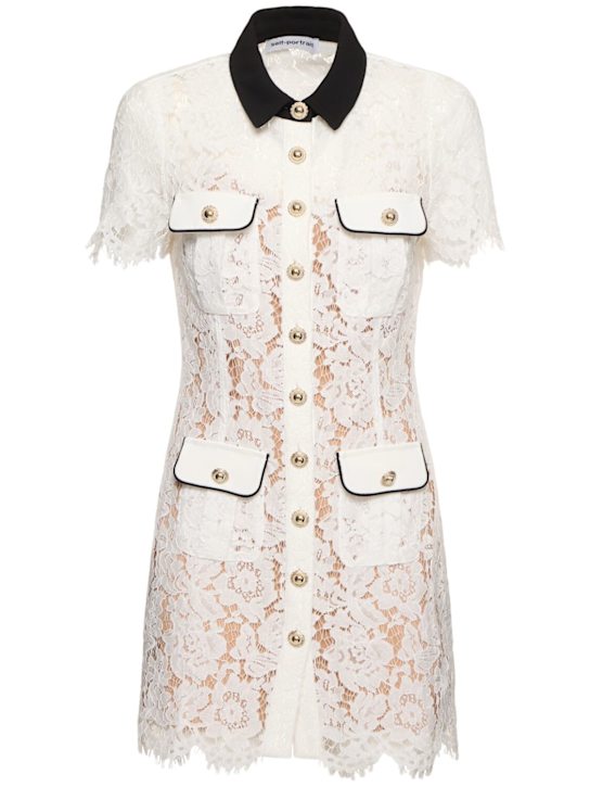 Self-portrait: Lace contrast collar mini dress - women_0 | Luisa Via Roma