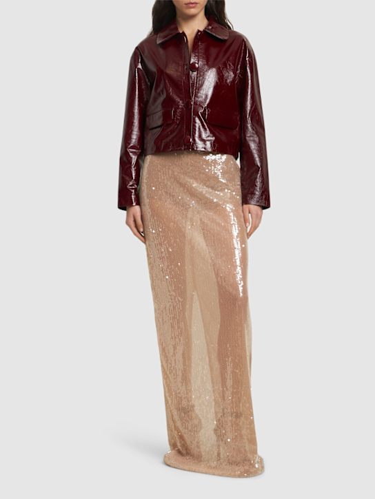 Giuseppe Di Morabito: Sequined maxi skirt - Beige - women_1 | Luisa Via Roma