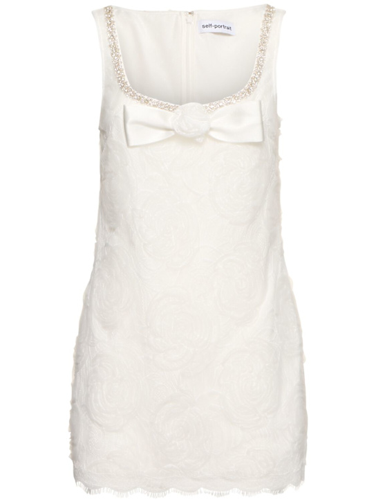 Self-portrait: Tulle lace embellished mini dress - women_0 | Luisa Via Roma