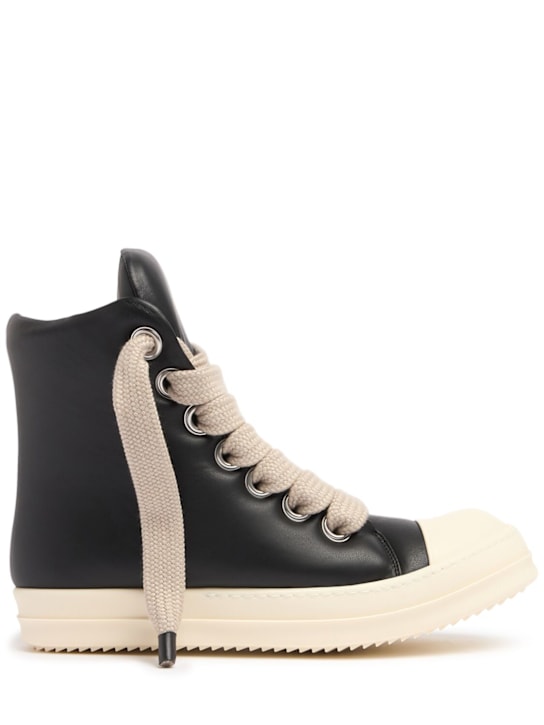 Rick Owens: Jumbolaced sneakers - Black/Milk - men_0 | Luisa Via Roma