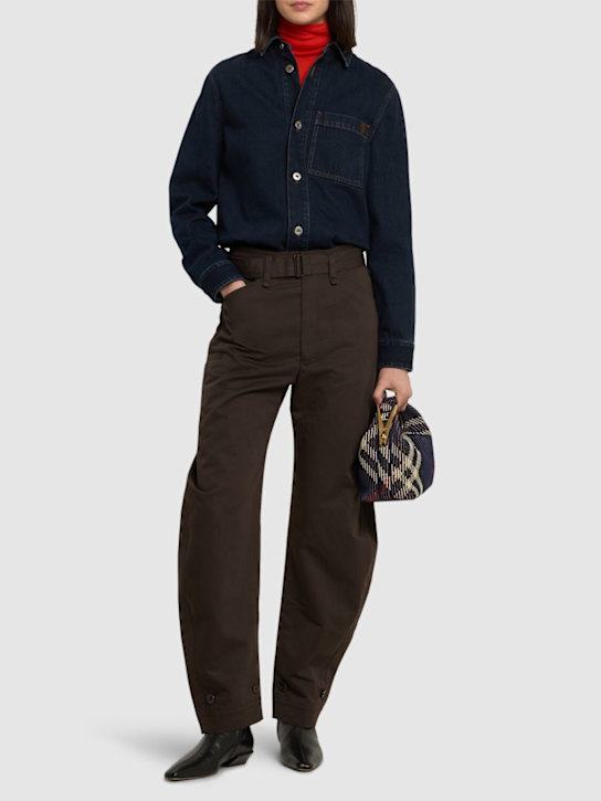 Burberry: Camicia in denim con taschino - women_1 | Luisa Via Roma