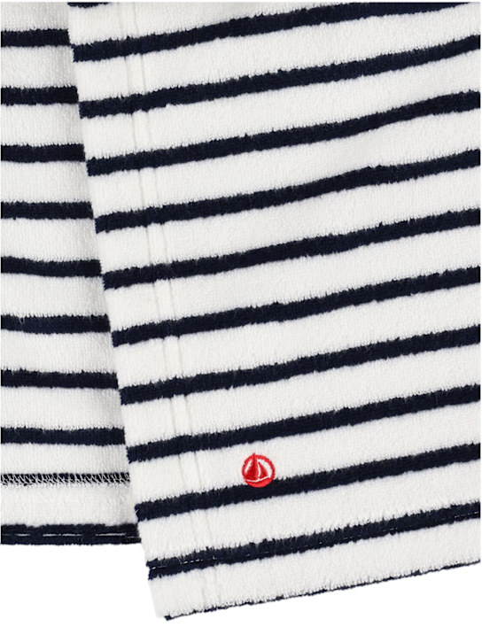 Petit Bateau: Printed cotton jersey swaddle blanket - White/Blue - kids-boys_1 | Luisa Via Roma
