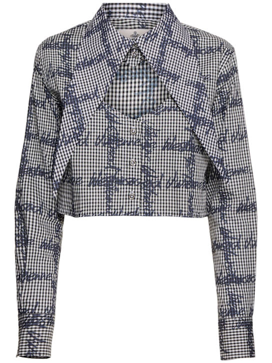 Vivienne Westwood: Cut off heart cotton shirt - Grey/Multi - women_0 | Luisa Via Roma