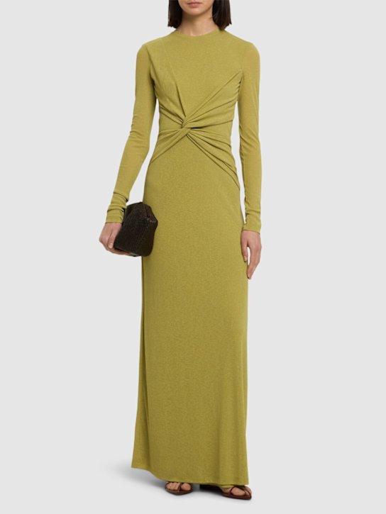 Nanushka: Rozal mesh jersey maxi dress - women_1 | Luisa Via Roma