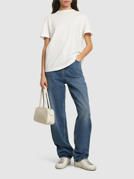 Golden Goose: Golden cotton jersey t-shirt - Vintage White - women_1 | Luisa Via Roma