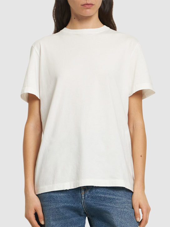 Golden Goose: Golden cotton jersey t-shirt - Vintage White - women_2 | Luisa Via Roma