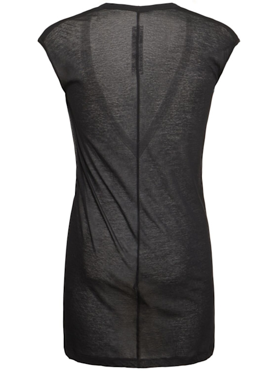 Rick Owens: Dylan V Neck cotton t-shirt - Black - men_3 | Luisa Via Roma