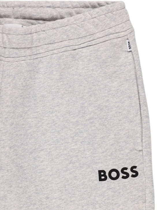 Boss: ブラッシュドコットンスウェットパンツ - kids-boys_1 | Luisa Via Roma