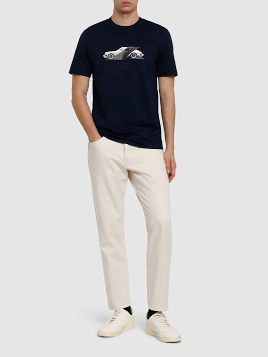 Boss: Porsche Thompson cotton t-shirt - men_1 | Luisa Via Roma