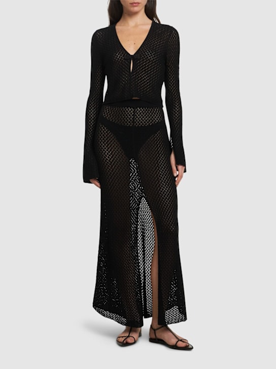 The Garment: Tanzania organic cotton long skirt - Black - women_1 | Luisa Via Roma