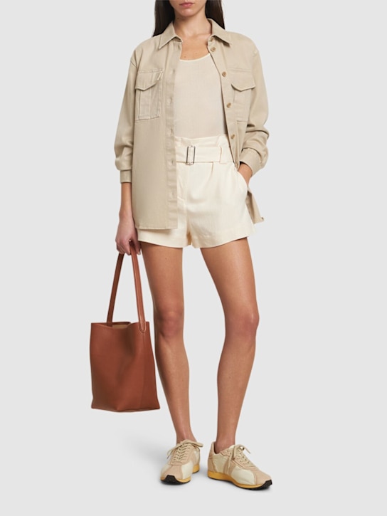 MSGM: High rise shorts w/belt - women_1 | Luisa Via Roma