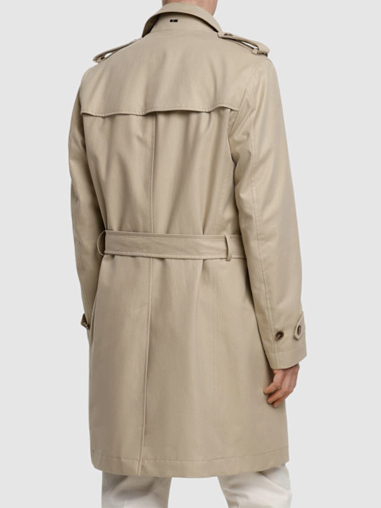 Boss: Hyde lyocell & cotton trench coat - Light Beige - men_2 | Luisa Via Roma