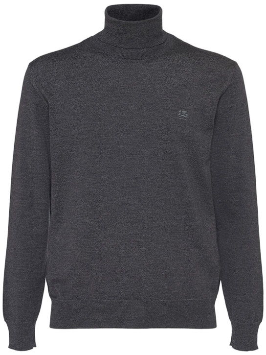 Etro: Logo wool turtleneck sweater - men_0 | Luisa Via Roma
