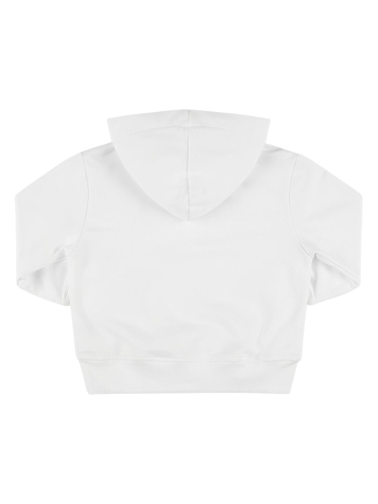 MSGM: Printed cotton hooded sweatshirt - White - kids-boys_2 | Luisa Via Roma