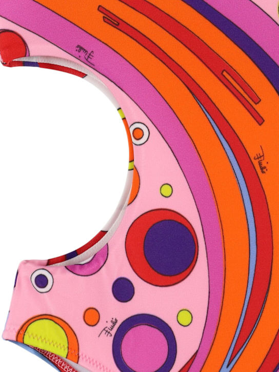 Pucci: Printed lycra one piece swimsuit - Multicolor - kids-girls_1 | Luisa Via Roma