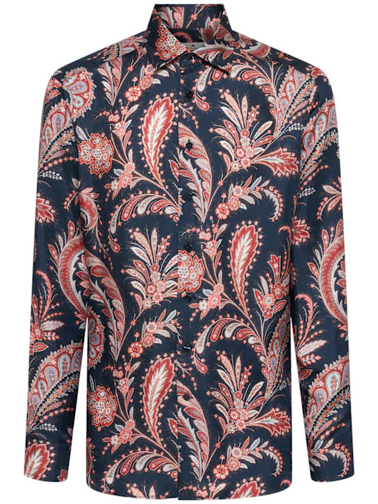 Etro: Printed silk shirt - men_0 | Luisa Via Roma