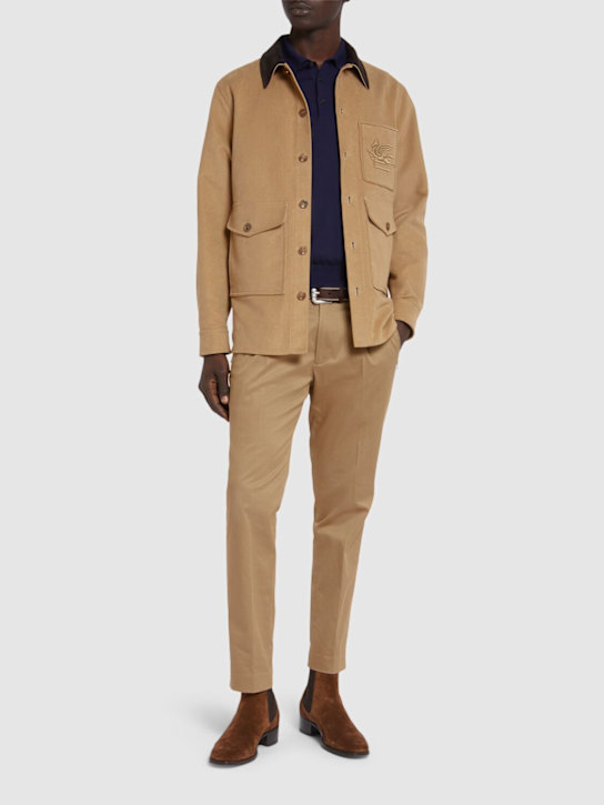 Etro: Logo棉质夹克 - men_1 | Luisa Via Roma