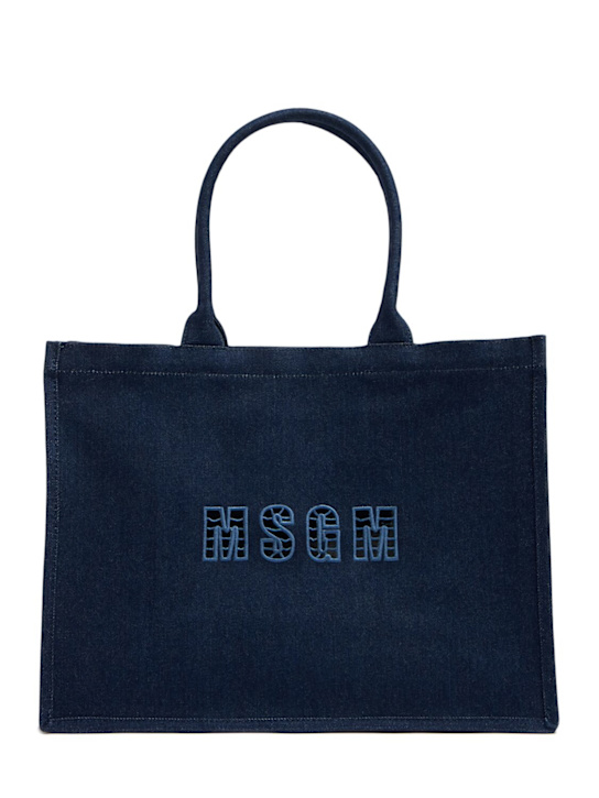 MSGM: Denim shopping bag - women_0 | Luisa Via Roma