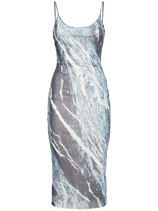 Stretch tulle midi dress - Thumbnail 1
